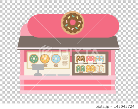 甜甜圈店建築插圖 143043724