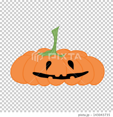 Isolated pumpkin with smile cutout on transparent background 143043735