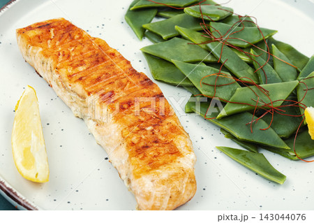 Salmon, baked salmon fish steaks. Salmon, baked salmon fish steaks. 143044076