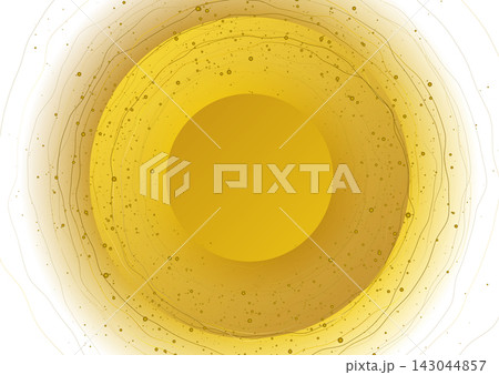 Golden glossy circle with wavy lines and shiny dots abstract background Golden glossy circle with wavy lines and shiny dots abstract background 143044857