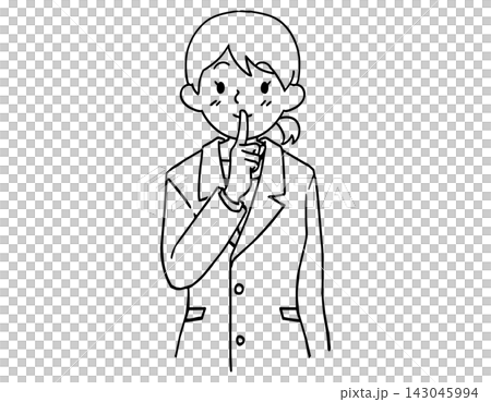 Female line drawing, quietly silenced, secret business illustration material Female line drawing, quietly silenced, secret business illustration material 143045994