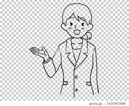 推薦的商業插畫素材：女性線條畫指南及講解。 143045996