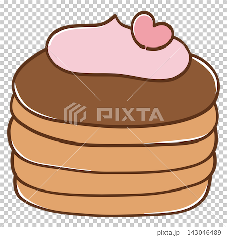 Stack of Pancakes With Pink Frosting Stack of Pancakes With Pink Frosting 143046489