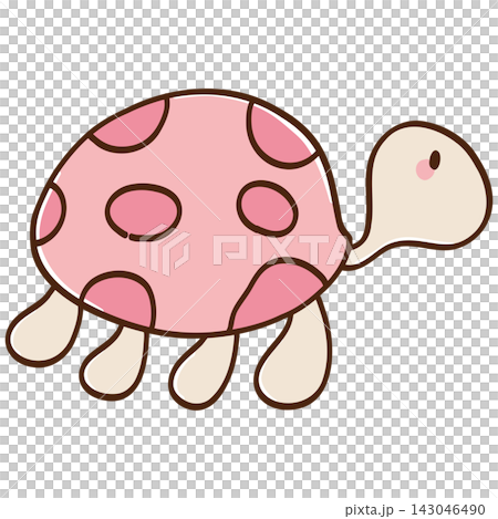 Cute Pink Turtle Illustration Cute Pink Turtle Illustration 143046490