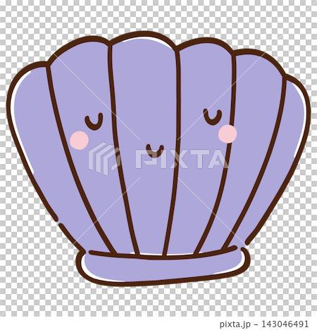 Cute Purple Seashell Illustration Cute Purple Seashell Illustration 143046491