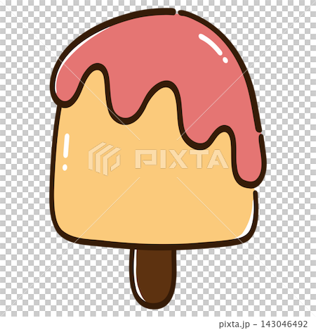 Handdrawn Strawberry Ice Cream Bar Handdrawn Strawberry Ice Cream Bar 143046492