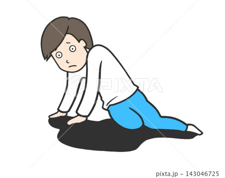 がっかりしている男性のイラスト(アイコン) 143046725