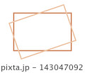 手描き風アプリコットの横長フレーム、やさしい長方形の囲み枠デザイン素材 143047092