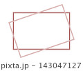 手描き風ローズベージュの横長フレーム、落ち着いた長方形の囲み枠素材 143047127