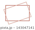 手描き風テラコッタピンクの横長フレーム、温かみのある長方形の囲み枠素材 143047141