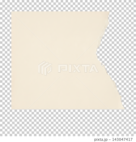 Blank torn paper sheet with ripped edges on transparent background 143047417
