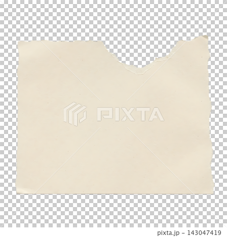 Blank torn paper sheet with ripped edges on transparent background 143047419