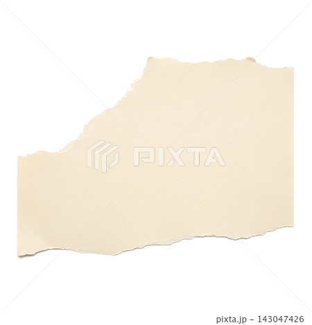 Blank torn paper sheet with ripped edges on transparent background 143047426