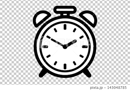 Simple line art icon for an alarm clock Simple line art icon for an alarm clock 143048785