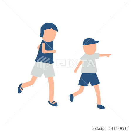 走る子供たちのイラスト 走る子供たちのイラスト 143049519