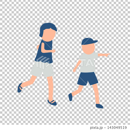 走る子供たちのイラスト 走る子供たちのイラスト 143049519