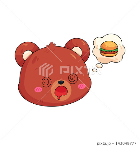 Illustration of hungry bear 143049777