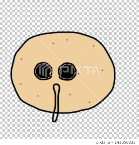 Hand-drawn potato character, round, bewildered. Hand-drawn potato character, round, bewildered. 143050838
