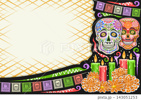Vector greeting card for Da de los Muertos 143051253