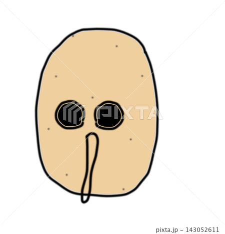 手描きのじゃがいもキャラクター たて長型 ぼうぜん 143052611