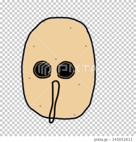 手描きのじゃがいもキャラクター たて長型 ぼうぜん 143052611