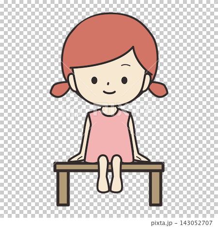 圖：一個女孩坐在椅子上 143052707
