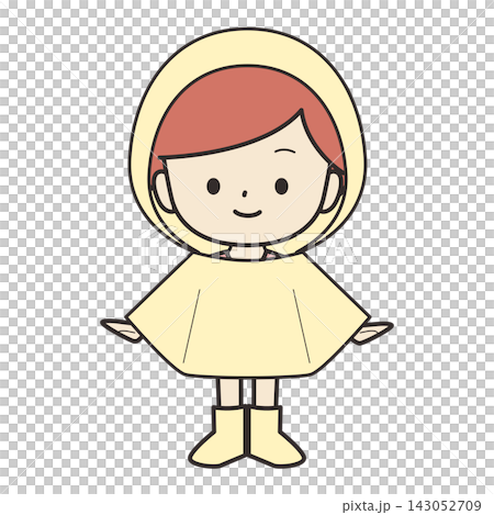 一幅女孩身穿雨衣的插圖。 一幅女孩身穿雨衣的插圖。 143052709