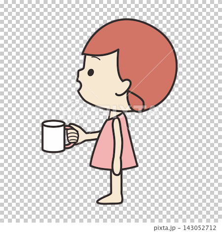一幅女孩漱口的插圖 143052712