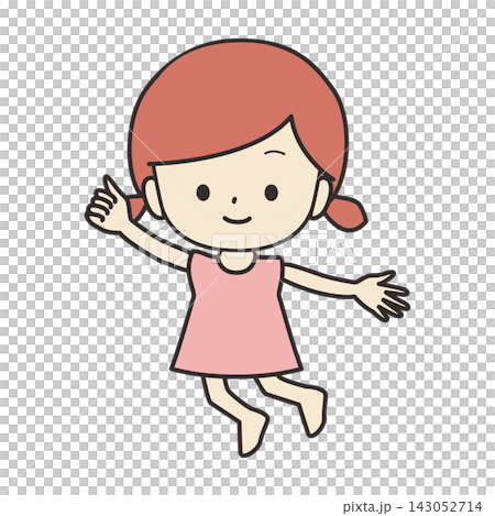 一個跳躍的女孩的插圖 一個跳躍的女孩的插圖 143052714