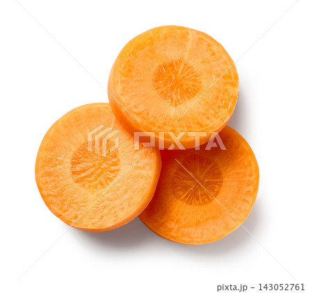 carrot slices isolated on white background carrot slices isolated on white background 143052761