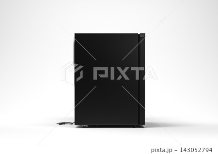 Black Mini Fridge on White Background Black Mini Fridge on White Background 143052794