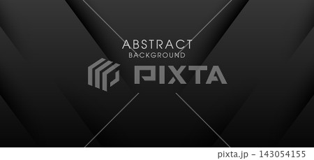 Dark abstract background with layered diagonal gradient shapes forming subtle V pattern and central text outline for modern design and presentation templates 143054155