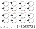 未年年賀状用テンプレート　ベクターイラスト羊 143055721