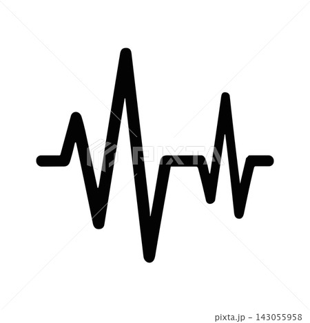 Black heartbeat pulse line icon isolated on a white background 143055958