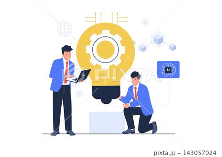 Vector of Idea Generator AI Innovation Brainstorming Isolated Illustration Vector of Idea Generator AI Innovation Brainstorming Isolated Illustration 143057024