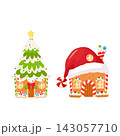 a charming set of cute Christmas gingerbread houses 143057710