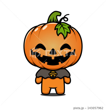 Cute Halloween Pumpkin Head Cartoon Character 143057962
