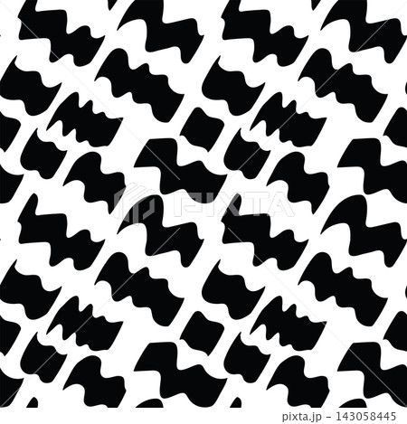 Seamless black and white wavy pattern Seamless black and white wavy pattern 143058445