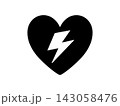 稲妻ハートのアイコン ベクターイラスト 143058476