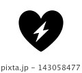 稲妻ハートのアイコン ベクターイラスト 143058477