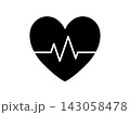 心電図、ハートのアイコン ベクターイラスト 143058478