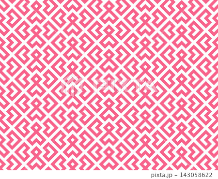 Abstract geometric pattern. A seamless vector background. White and pink ornament. Graphic modern pattern. Simple lattice graphic design 143058622