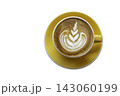 Cup of Coffee latte top view isolated on white with clipping path 143060199