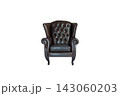Black vintage armchair isolated on white clipping path 143060203
