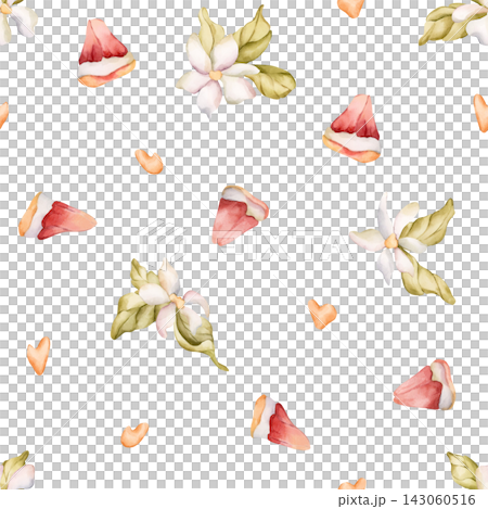 Grapefruit summer citrus fruit flower seamless pattern. Watercolor hand drawn floral food illustration isolated on white background for home kitchen textile fresh fabric print banner cosmetic package Grapefruit summer citrus fruit flower seamless pattern. Watercolor hand drawn floral food illustration isolated on white background for home kitchen textile fresh fabric print banner cosmetic package 143060516