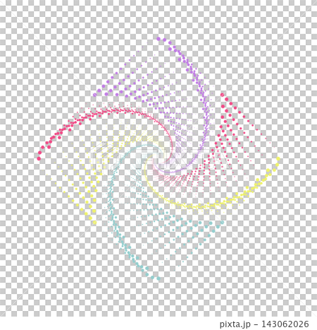 colorful dotted spiral vortex abstract design on black background colorful dotted spiral vortex abstract design on black background 143062026