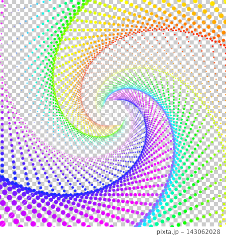 rainbow colors dot spiral vortex abstract art on black background rainbow colors dot spiral vortex abstract art on black background 143062028