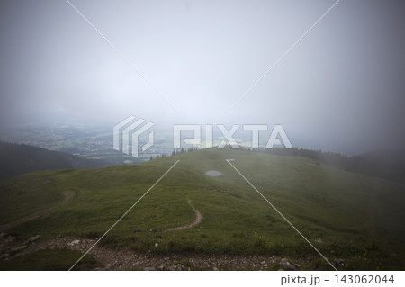 Panoramic view from Hornle mountain in Bavaria, Germany 143062044