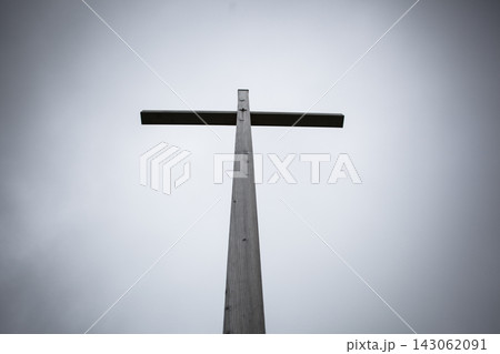 Summit cross Mittleres Hornle mountain in Bavaria, Germany Summit cross Mittleres Hornle mountain in Bavaria, Germany 143062091