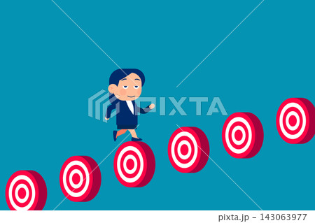 Business jump over target. Business success vector illustration 143063977